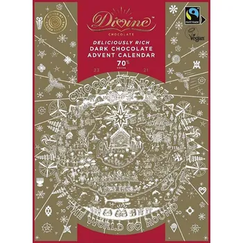 Divine Adventní kalendář se zvířátky z hořké čokolády Čokoláda Divine Adventní kalendář se zvířátky z hořké čokolády