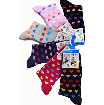 Design Socks Dětské ponožky se srdíčky vel. 35-37 Barva: tmavě modrá