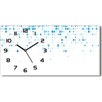 Hodiny Skleněné hodiny na stěnu Modré čtverce