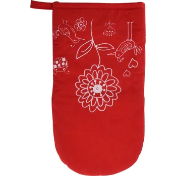 Chňapka Orion 152163 červená/květ