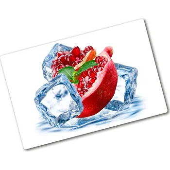 Kuchyňské prkénko Deska na krájení chleba skleněná Granátové jablko s ledem