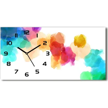 Hodiny Skleněné hodiny na stěnu tiché Barevné skvrny