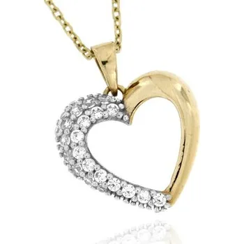 Přívěsek Zlatnictví U Kostela Zlatý přívěsek srdíčko se zirkony 10319 485493400