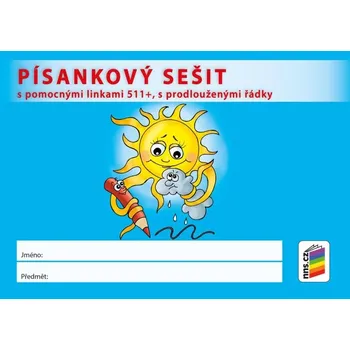 Sešit Nakladatelství Nová Škola Písankový sešit A5 28 listů s pomocnými linkami 511+ s prodlouženými řádky