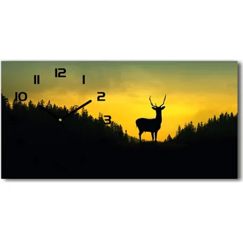 Hodiny Moderní skleněné hodiny na stěnu Jelen