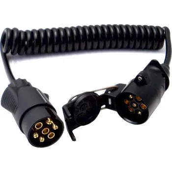 Prodlužovací kabel Prodlužovací kabel spirálový, délka 3,2m, 7.pol, zásuvka - zástrčka