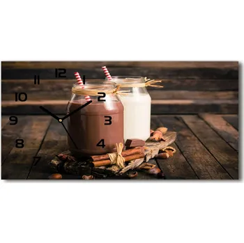 Hodiny Skleněné hodiny na stěnu Koktejle ve sklenicích