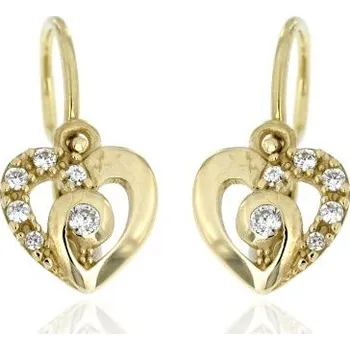 Náušnice Zlatnictví U Kostela Dětské zlaté náušnice bílá srdíčka 897Ž 485971861
