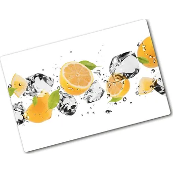 Kuchyňské prkénko Deska na krájení chleba skleněná Citrona a voda