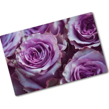 Kuchyňské prkénko Deska na krájení skleněná Fialové růže