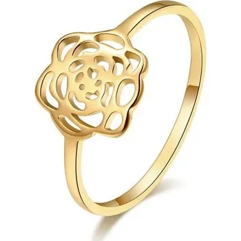 Prsten Spikes USA Zlacený ocelový prsten růžička - velikost 50 - OPR1853-50