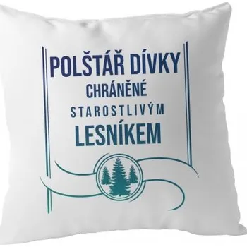 Žertovný předmět Polštář dívky chráněné starostlivým lesníkem - polštář- Tričkový.cz