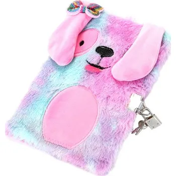 Zápisník Lifestyle Plyšový deník pejsek se zámkem A5 160 listů linkovaný