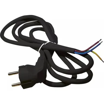 Napájecí kabel Flexošňůra 3x0,75mm 3m černá, 90°/vodiče