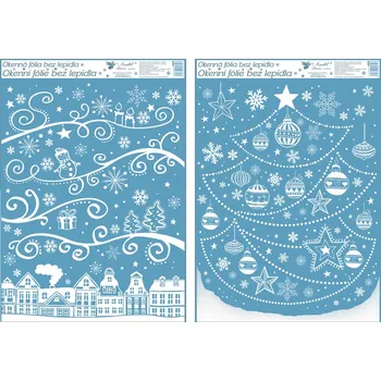Okenní dekorace Anděl Přerov Okenní fólie s glitrem vánoční 50 x 35 cm
