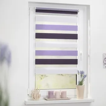 Roleta Roleta Den a Noc fialovo-bílá 60x150 cm