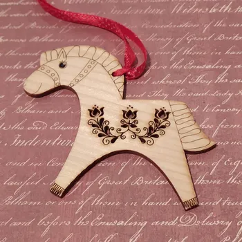 Vánoční ozdoba Dřevěná ozdoba - koník