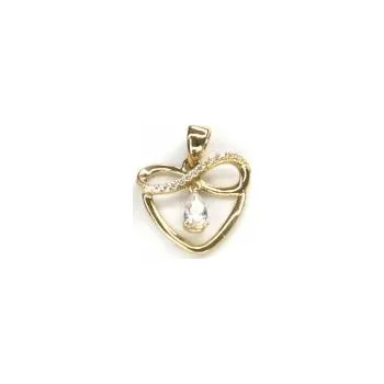 Přívěsek Přívěs ze žlutého zlata srdce se zirkony PATTIC AU 585/000 1,15 gr ARP011405Y