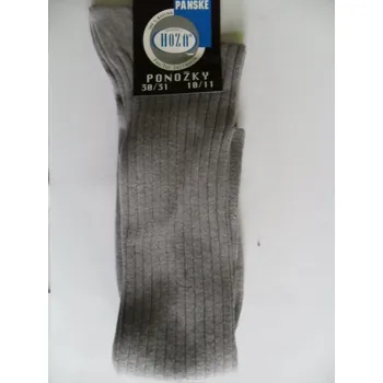 Pánské ponožky HOZA-pánské podkolenky PAKAR světle šedé 45-47(30-31) (podkolenka ze 100% bavlny,žebro)