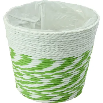 Květináč Vingo Květináč zeleno-bílé kombinace s igelitovou vložkou Rozměry (cm): 13(9)x12