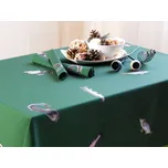 HEDVA ČESKÝ BROKÁT Ubrus rybářský 140x140 TISK ryby zelená