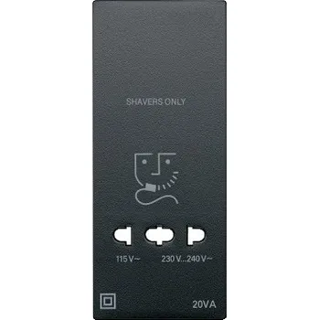 Elektrická zásuvka SCHN MTN213514 Merten - Kryt zásuvky pro holicí strojek, System M, Antracit