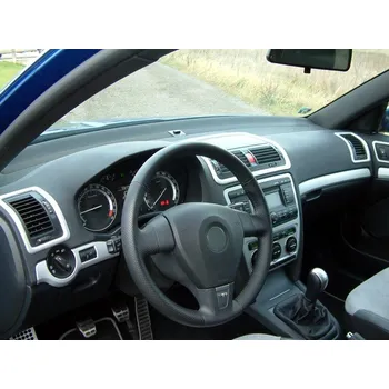 Tuning Dekory interiéru, sada 2 (rámečky ventilace 3 ks) ABS-stříbrný matný, Škoda Octavia II, 2004->2013, (10.612 15)