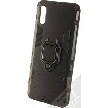 Pouzdro na mobilní telefon 1Mcz Armor Ring odolný ochranný kryt s držákem na prst pro Xiaomi Redmi 9A, Redmi 9AT černá (black)