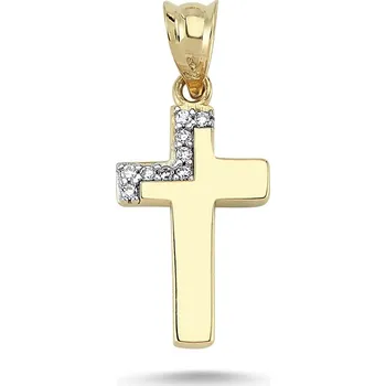 Přívěsek Lillian Vassago Zlatý křížek se zirkony LLV46-GP087
