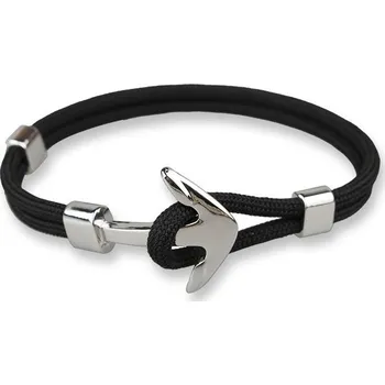 Náramek Náramek s kotvou a lankem - Černá