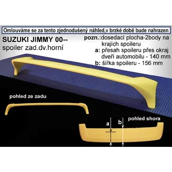 Tuning Spoiler zadních dveří horní, SUZUKI Jimny, 00-> (85.315)