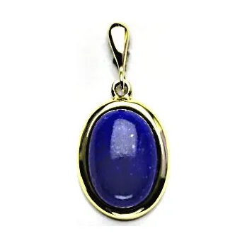 Přívěsek Zlatý přívěsek, přírodní kámen lapis lazuli, žluté zlato - P 1454/22 (lapis 14x10 mm)