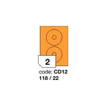 Kancelářské potřeby Oranžové fluo etikety Rayfilm R0133.CD12D, 118x22 mm, 300 listů A4, 600 etiket