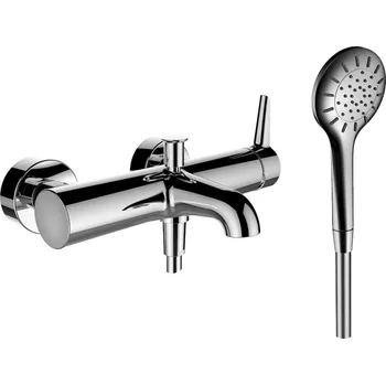 Laufen Val Baterie vanová nástěnná páková, se sprchovou syntetickou hadicí a ruční sprchou, chrom HF901760100600