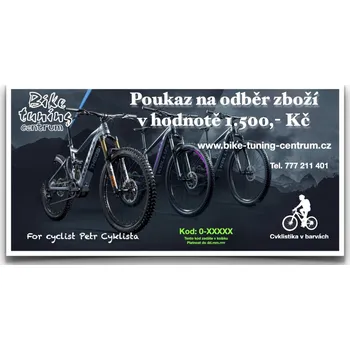 Bike tuning centrum Dárkový poukaz v hodnotě 1.500,- Kč