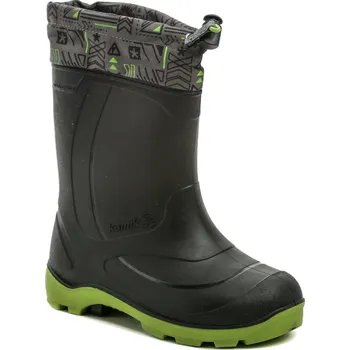 Chlapecká zimní obuv KAMIK SNOBUSTER2 černo zelené vyteplené holínky EUR 32/33