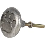 Stříbrná úchytka na nábytek s otiskem tlapky – Ø 4*3 cm