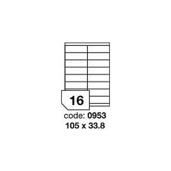Samolepící etiketa Bílé odnímatelné etikety Rayfilm R0102.0953F, 105x33,8 mm, 1.000 listů A4, 16000 etiket