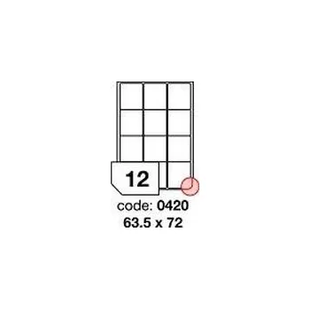 Samolepící etiketa Bílé odnímatelné etikety Rayfilm R0102.0420F, 63,5x72 mm, 1.000 listů A4, 12000 etiket
