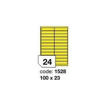 Samolepící etiketa Žluté fluo etikety Rayfilm R0131.1528F, 100x23 mm, 1.000 listů A4, 24000 etiket