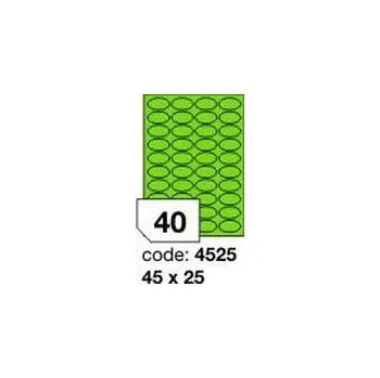 Samolepící etiketa Zelené fluo etikety Rayfilm R0130.4525F, 45x25 mm, 1.000 listů A4, 40000 etiket