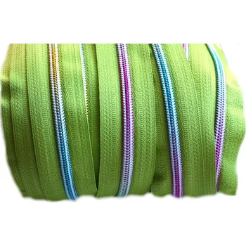 Duhový zip spirálový No 5 metráž limetková, barva Limetková