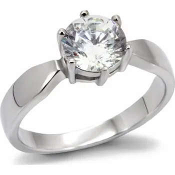 Prsten Šperky4U Ocelový prsten se zirkonem - velikost 62 - AL-0010-62