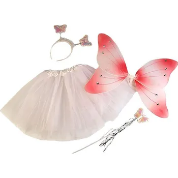 Karnevalový kostým - motýlí víla, barva 1 bílá