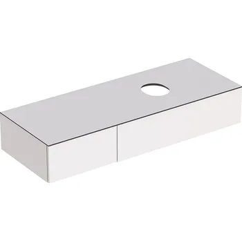 Koupelnový nábytek Geberit VariForm skříňka pod umyvadlo na desku 135x51 cm, se 2 zásuvkami, bílá lesk/bílá mat (501.177.00.1)