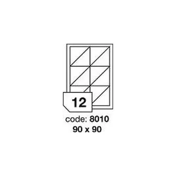 Kancelářské potřeby Bílé odnímatelné etikety Rayfilm R0102.8010D, 90x90 mm, 300 listů A4, 3600 etiket