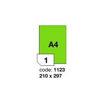 Samolepící etiketa Zelené fluo etikety Rayfilm R0130.1123F, 210x297 mm, 1.000 listů A4, 1000 etiket