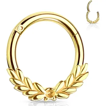 Piercing Šperky4U Zlacený ocelový piercing do nosu - tragus / helix / septum - NS0040-GD