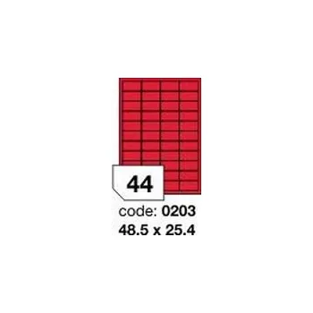 Kancelářské potřeby Červené samolepicí etikety Rayfilm R0122.0203D, 48,5x25,4 mm, 300 listů A4, 13200 etiket
