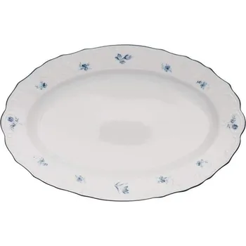 Nádobí Thun 1794 Mísa oválná, 39 cm, český porcelán, Bernadotte, modré růžičky, Thun